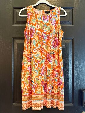 MSK Dragon Fire Paisley Shift Dress NWT Sleeveless Keyhole 3935594Y